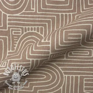Tissu déco Linenlook premium Curve Maze Line