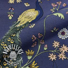 Tissu déco GOBELIN PREMIUM Peacock Garden Dream