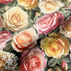 Tissu déco VELVET Romantic Rose Charm