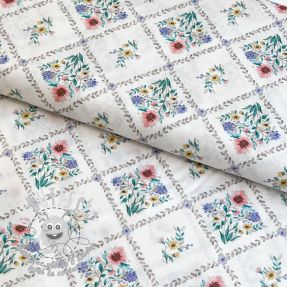 Tissu coton Flowers Tara off white design A digital print