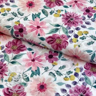 Tissu coton Flower Sonja mauve digital print