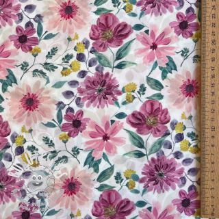 Tissu coton Flower Sonja mauve digital print