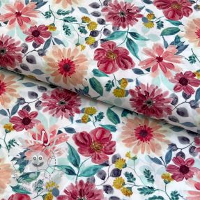 Tissu coton Flower Sonja red digital print