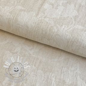Tissu coton Lin JACQUARD Flowers natural