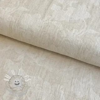 Tissu coton Lin JACQUARD Flowers natural