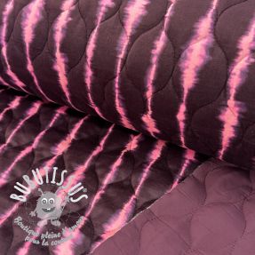Tissu matelassé VELVET Stripes cerise