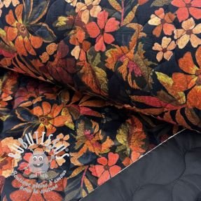 Tissu matelassé VELVET Flower flame orange