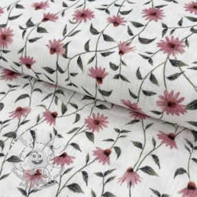 Tissu double gaze/mousseline Flowers Simone digital print ORGANIC
