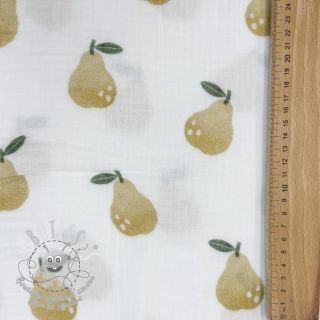Tissu double gaze/mousseline Pears design B digital print