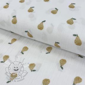 Tissu double gaze/mousseline Pears design A digital print