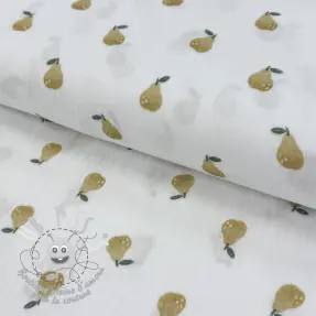 Tissu double gaze/mousseline Pears design A digital print