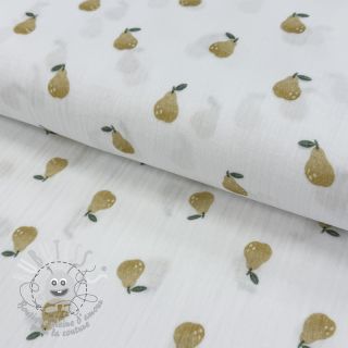 Tissu double gaze/mousseline Pears design A digital print