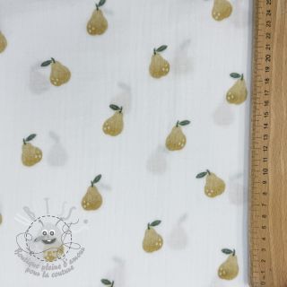Tissu double gaze/mousseline Pears design A digital print