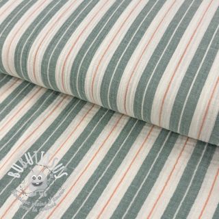 Tissu double gaze/mousseline YARN DYED Line green