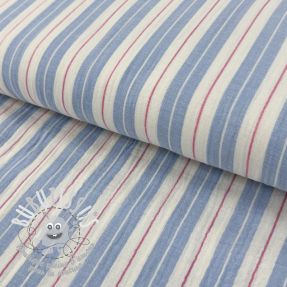 Tissu double gaze/mousseline YARN DYED Line blue