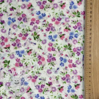 Tissu double gaze/mousseline Flower Michaela off white digital print