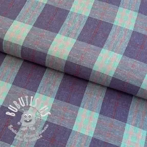 Viscose lin YARN DYED Square green
