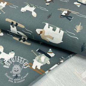 Sweat Winter animals sage digital print