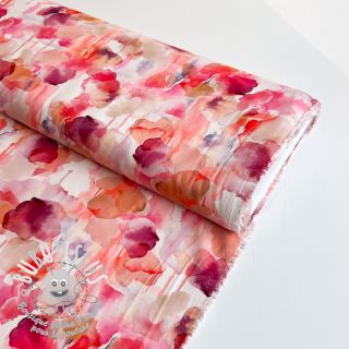 Viscose ROSELLA STRETCH Abstract pink digital print