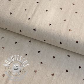 Viscose lin FOIL Hearts ecru