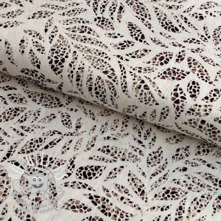 Viscose lin FOIL Leaves bronze