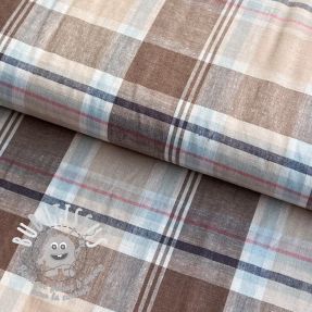 Viscose lin YARN DYED Checks taupe