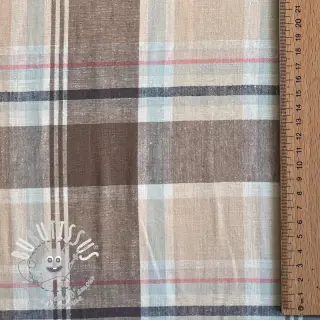 Viscose lin YARN DYED Checks taupe