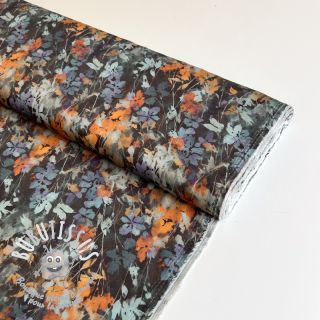 Viscose SATIN Flowie Kin black digital print