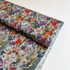 Viscose SATIN Flowie Kin off white digital print