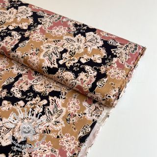 Viscose SATIN Flowie Noe black digital print