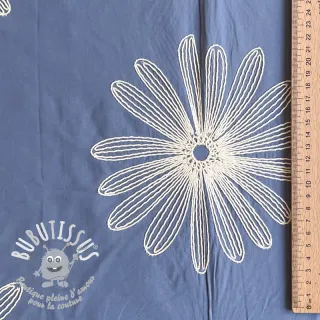 Tissu coton EMBROIDERY Flowie jeans