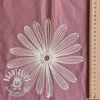 Tissu coton EMBROIDERY Flowie mauve