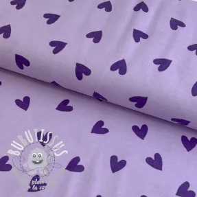 Tissu coton FLANNEL Hearts lavender