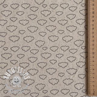 Tissu velours cotelé STRETCH Little clouds light sand