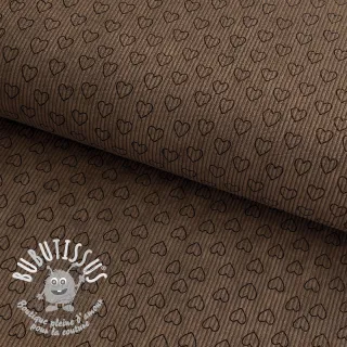 Tissu velours cotelé STRETCH Little love taupe