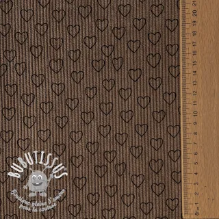 Tissu velours cotelé STRETCH Little love taupe