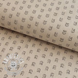 Tissu velours cotelé STRETCH Little bunny light sand