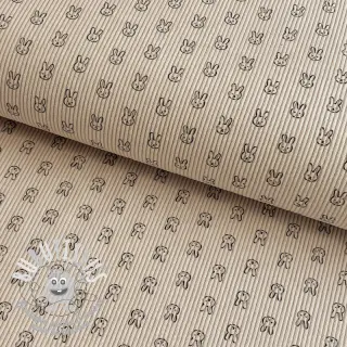 Tissu velours cotelé STRETCH Little bunny light sand