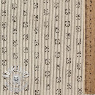 Tissu velours cotelé STRETCH Little bunny light sand