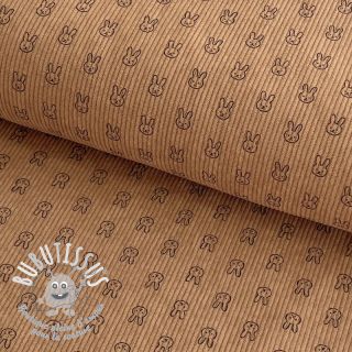Tissu velours cotelé STRETCH Little bunny sand