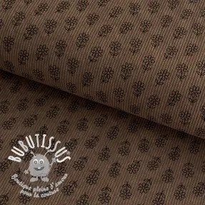 Menčester STRETCH Little flower taupe