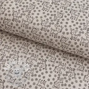 Tissu velours cotelé STRETCH Little deer light sand