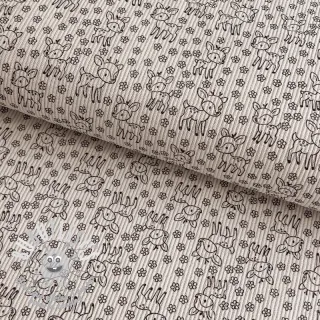 Tissu velours cotelé STRETCH Little deer light sand