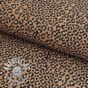 Tissu velours cotelé STRETCH Little Leopard sand