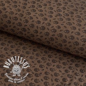 Tissu velours cotelé STRETCH Little hedgehog taupe