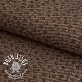 Tissu velours cotelé STRETCH Little hedgehog taupe