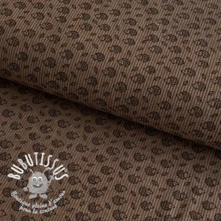 Tissu velours cotelé STRETCH Little hedgehog taupe