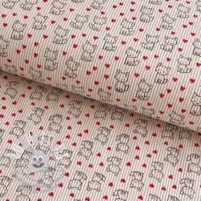 Tissu velours cotelé STRETCH Little foxes light sand