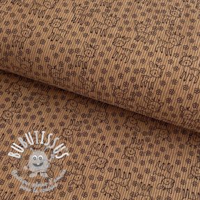 Tissu velours cotelé STRETCH Little deer sand