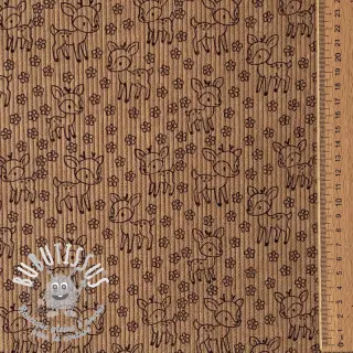Tissu velours cotelé STRETCH Little deer sand